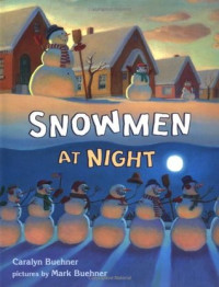 Image of Snowmen at night